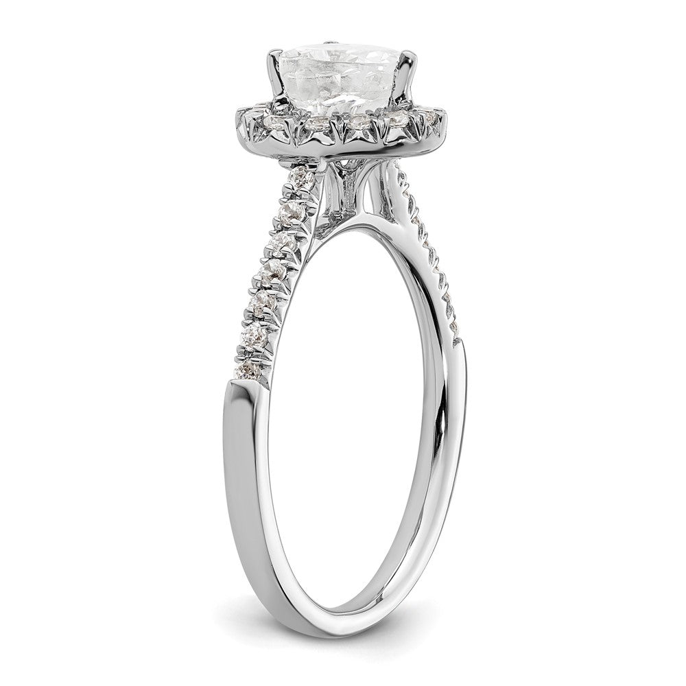 14kw Heart Halo Simulated Diamond Engagement Ring