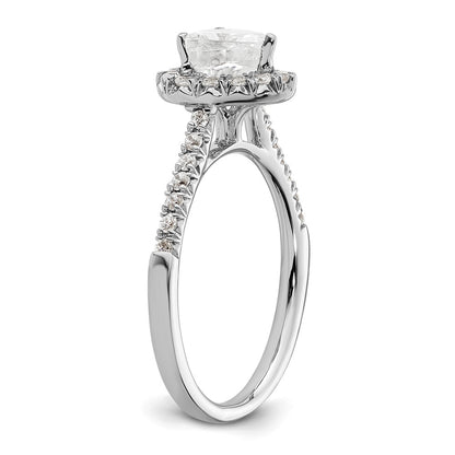 14kw Heart Halo Simulated Diamond Engagement Ring
