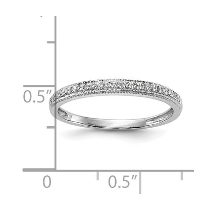 14k White Gold Real Diamond Set of 2 Wedding Bands