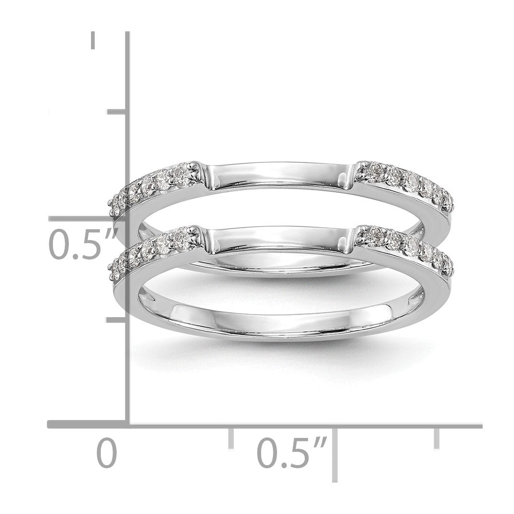 14k White Gold Real Diamond Set of 2 Wedding Bands