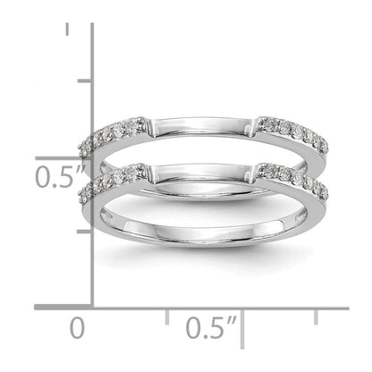 14k White Gold Real Diamond Set of 2 Wedding Bands