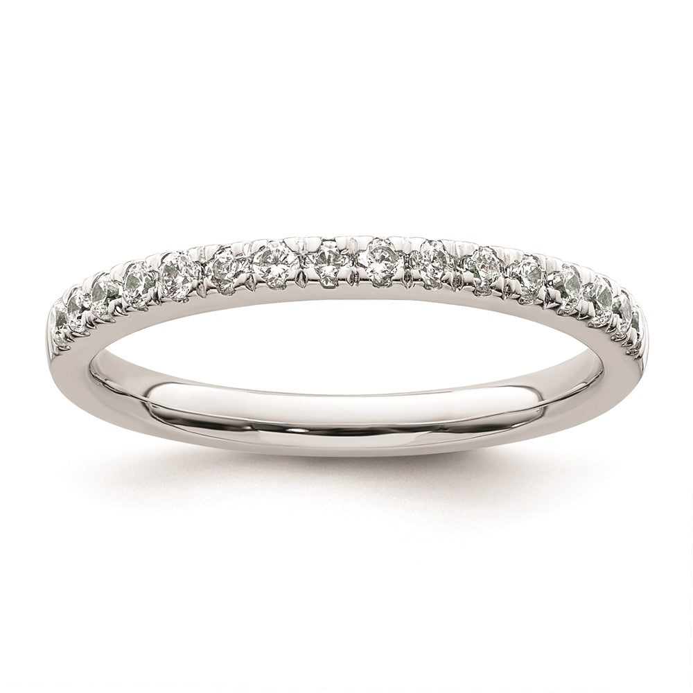 14k White Gold Real Diamond Wedding Band