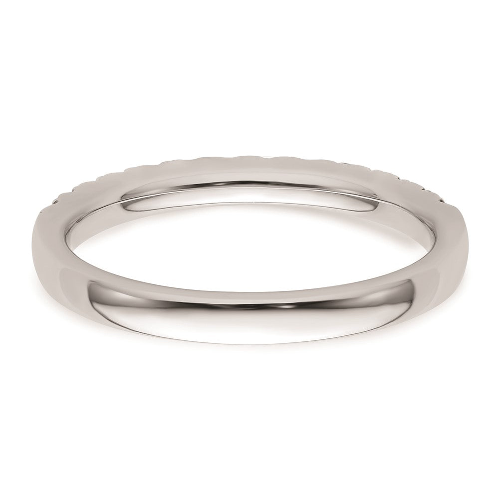14k White Gold Real Diamond Wedding Band