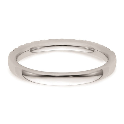 14k White Gold Real Diamond Wedding Band
