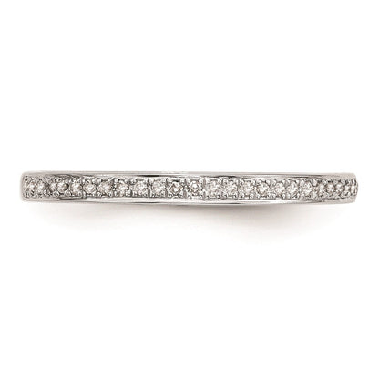 14k White Gold Real Diamond Wedding Band