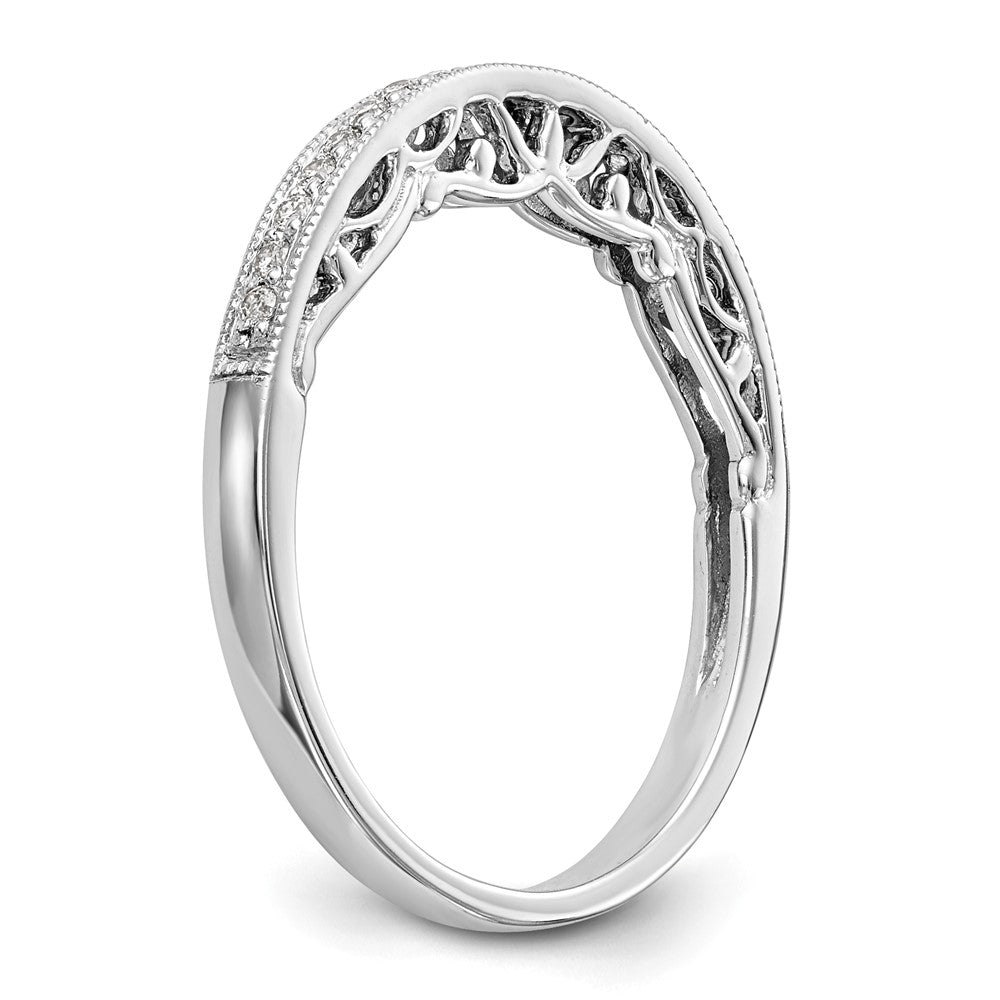 14k White Gold Real Diamond Wedding Band