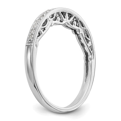 14k White Gold Real Diamond Wedding Band