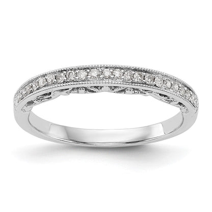 14k White Gold Real Diamond Wedding Band