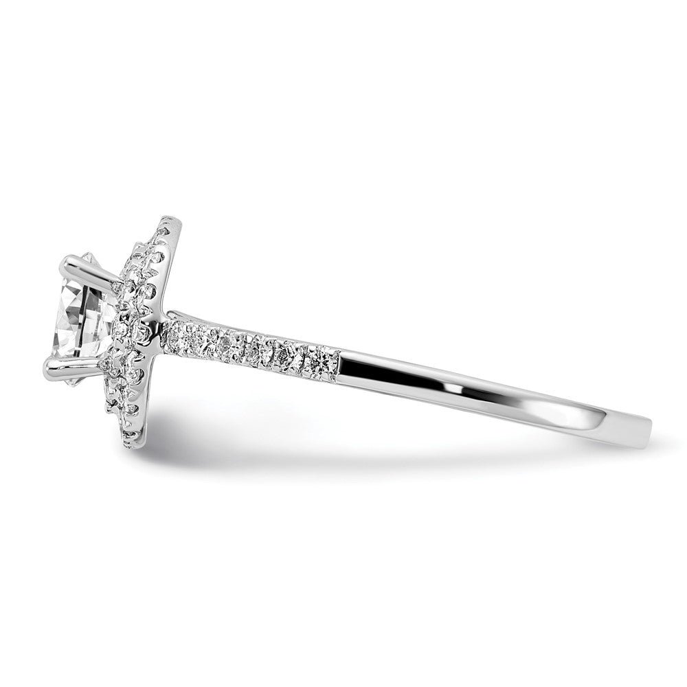 14KW Round Simulated Diamond Double Halo Engagement Ring