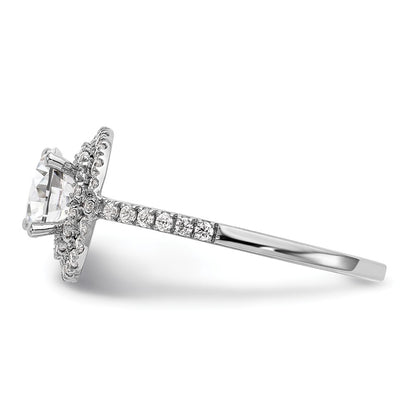 14KW Round Simulated Diamond Double Halo Engagement Ring