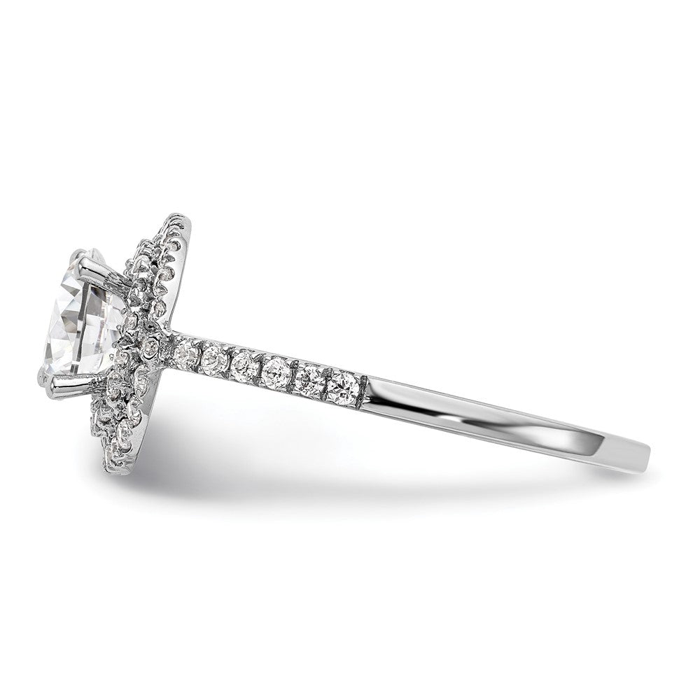 1.00ct. CZ Solid Real 14K White Gold Round Double Halo Engagement Ring