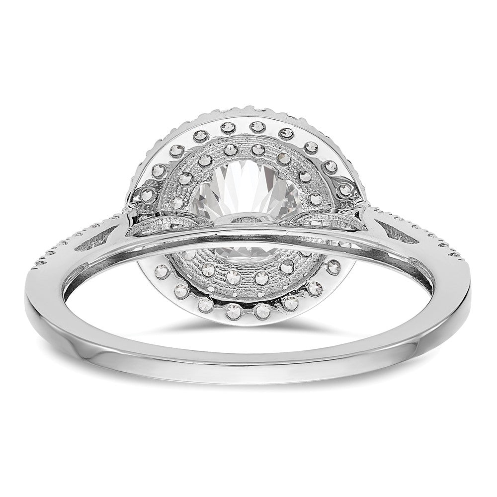 1.00ct. CZ Solid Real 14K White Gold Round Double Halo Engagement Ring