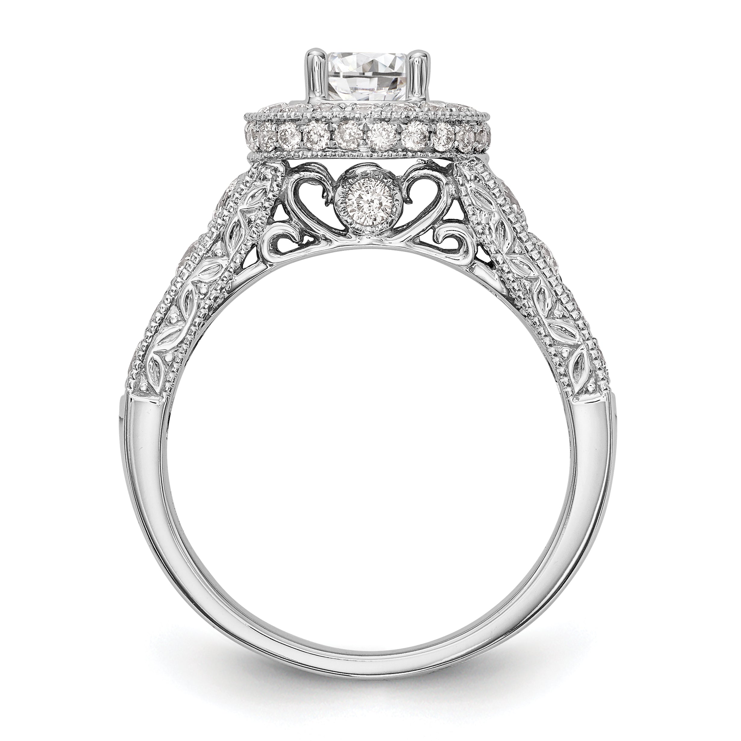 14k White Gold 3/4 Ct. Lab Grown Diamond VS/SI+ G+ 3/4 Ct. Center Round Engagement Ring