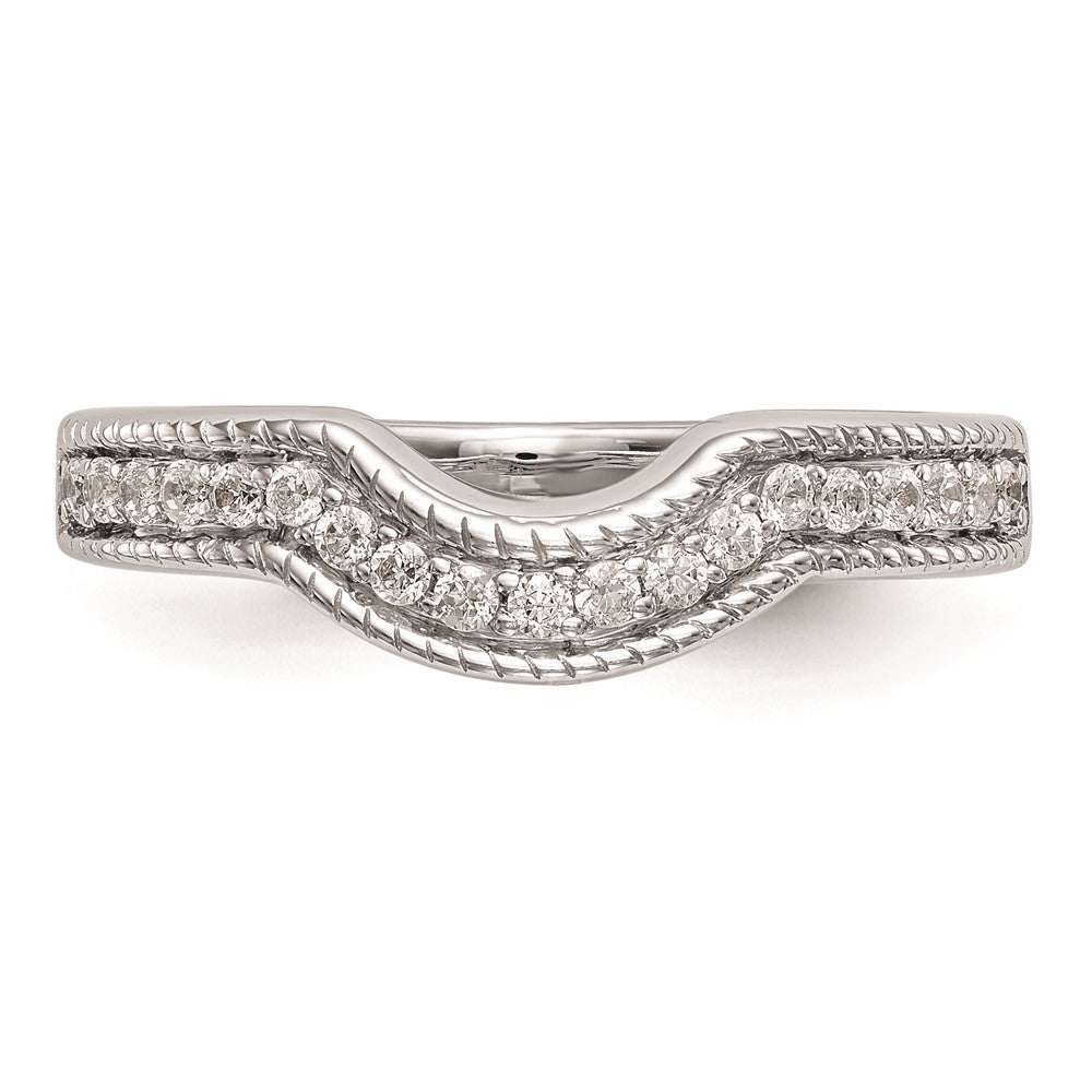 14k White Gold Real Diamond Wedding Band