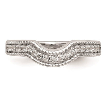 14k White Gold Real Diamond Wedding Band