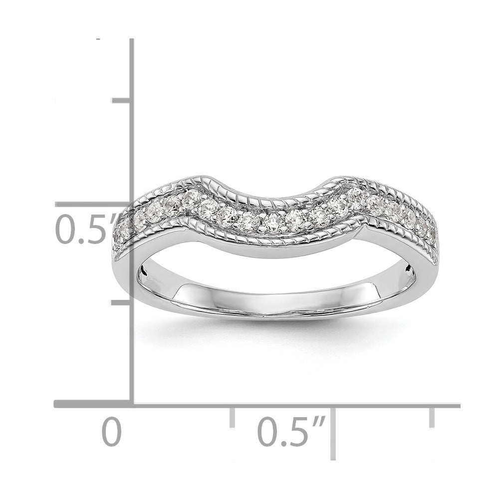 14k White Gold Real Diamond Wedding Band