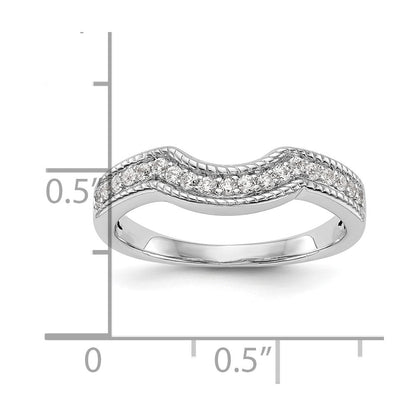 14k White Gold Real Diamond Wedding Band