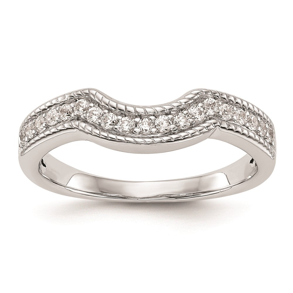 14k White Gold Real Diamond Wedding Band