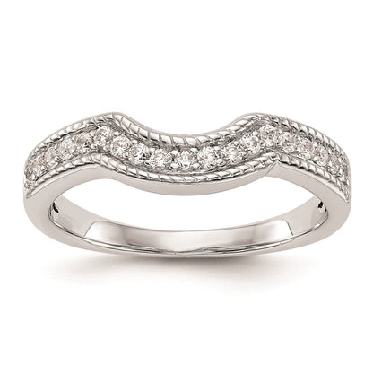 14k White Gold Real Diamond Wedding Band