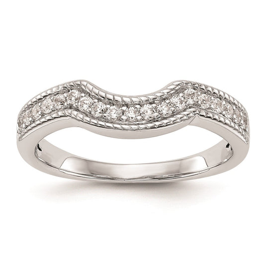 14k White Gold Real Diamond Wedding Band