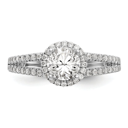 14k White Gold 1/3 Ct. Lab Grown Diamond VS/SI+ G+ 3/4 Ct. Center Round Engagement Ring