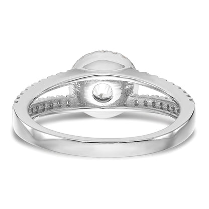 14k White Gold 1/3 Ct. Lab Grown Diamond VS/SI+ G+ 3/4 Ct. Center Round Engagement Ring