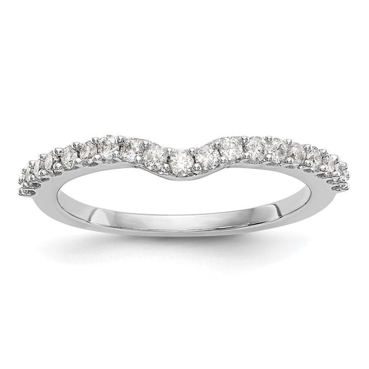 14k White Gold Real Diamond Wedding Band