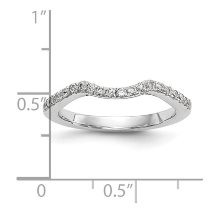 14k White Gold Real Diamond Wedding Band