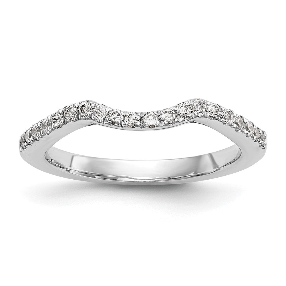 14k White Gold Real Diamond Wedding Band