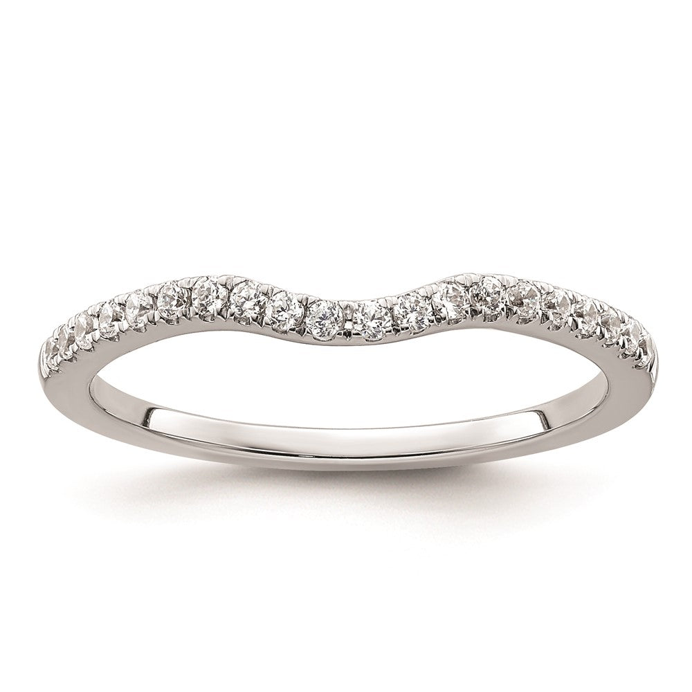 14k White Gold Real Diamond Wedding Band
