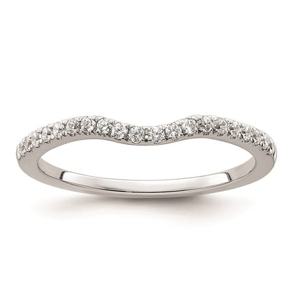 14k White Gold Real Diamond Wedding Band