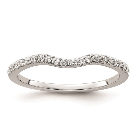 14k White Gold Real Diamond Wedding Band