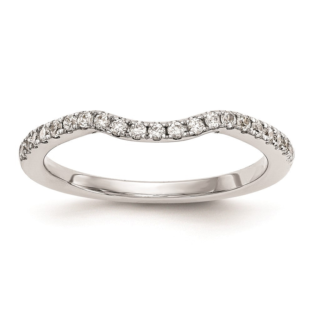 14k White Gold Real Diamond Wedding Band