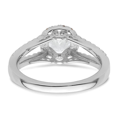 14K White Gold Round Simulated Diamond Halo Engagement Ring