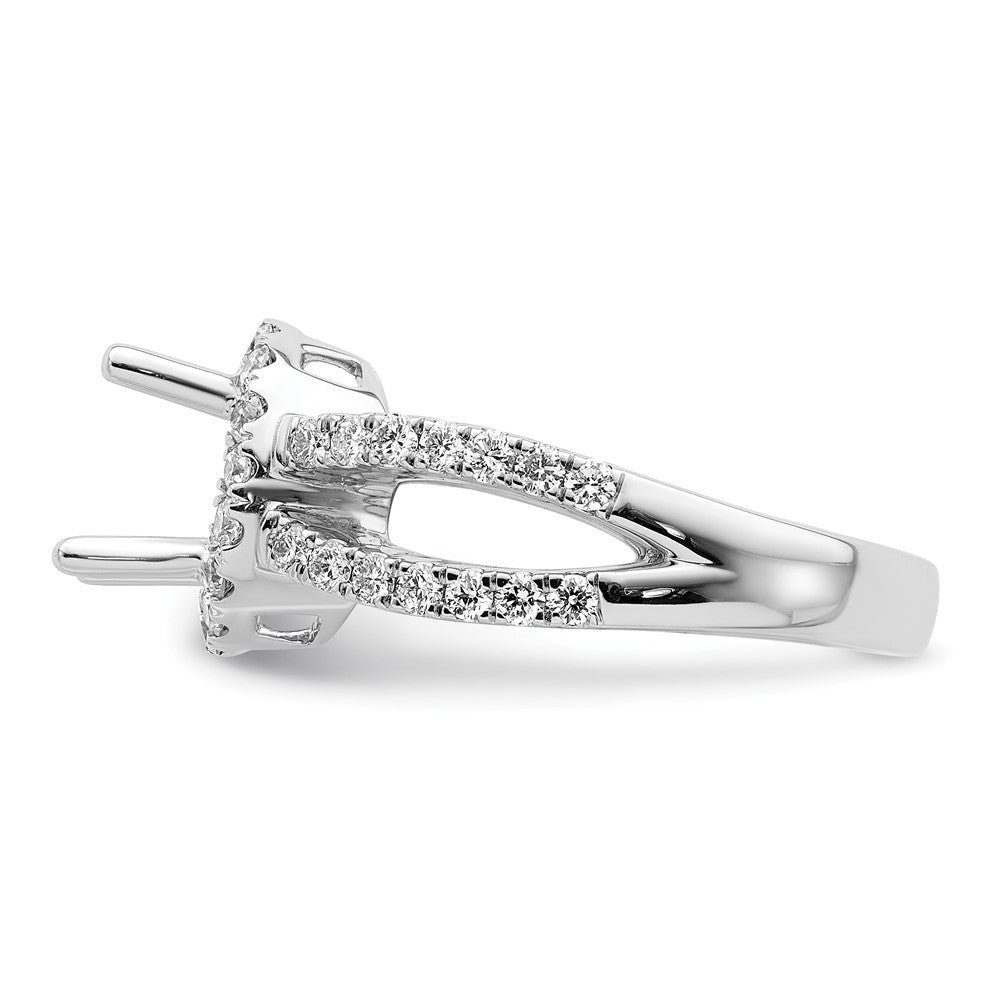 14K White Gold Round Simulated Diamond Halo Engagement Ring