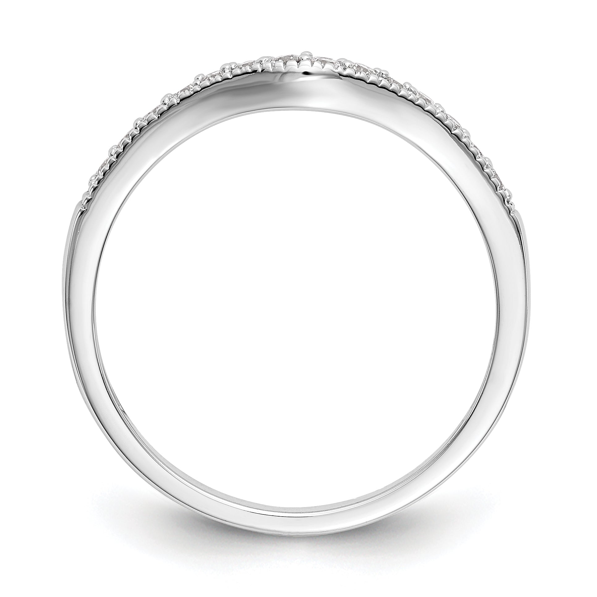 14k White Gold 1/6 Ct. Lab Grown Diamond VS/SI+ G+ Wedding Band Ring