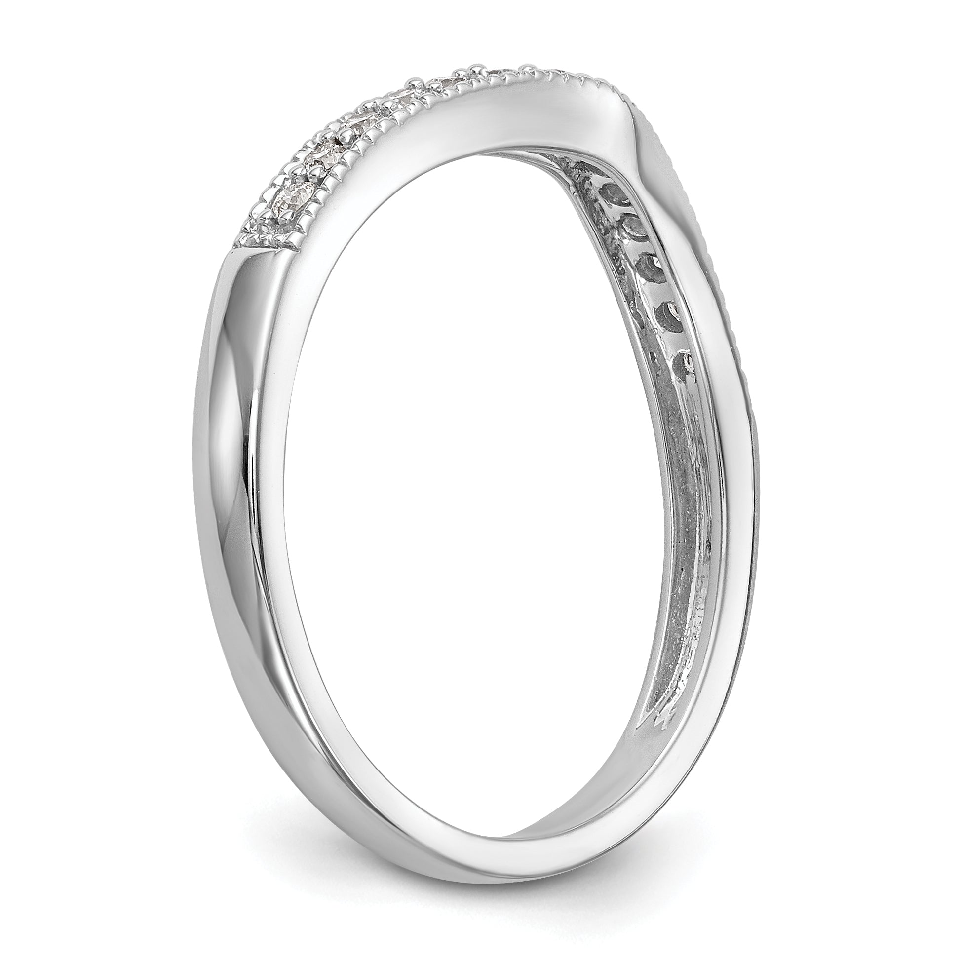 14k White Gold 1/6 Ct. Lab Grown Diamond VS/SI+ G+ Wedding Band Ring