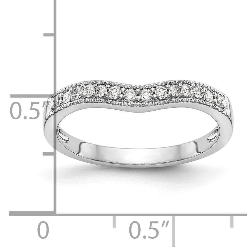 14k White Gold 1/6 Ct. Lab Grown Diamond VS/SI+ G+ Wedding Band Ring