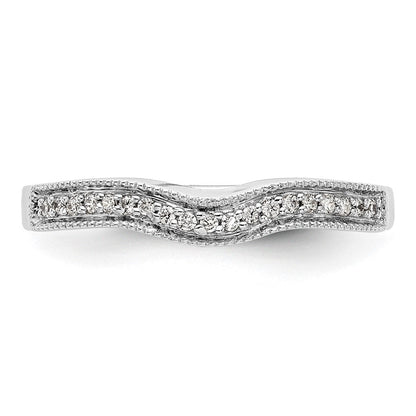 14k White Gold Real Diamond Wedding Band