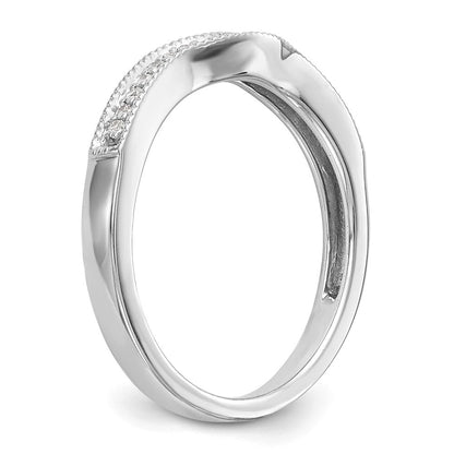 14k White Gold Real Diamond Wedding Band