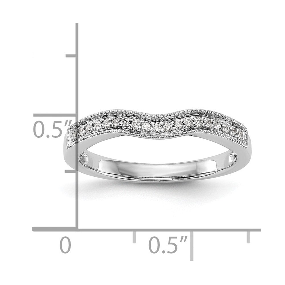 14k White Gold Real Diamond Wedding Band