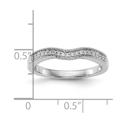 14k White Gold Real Diamond Wedding Band