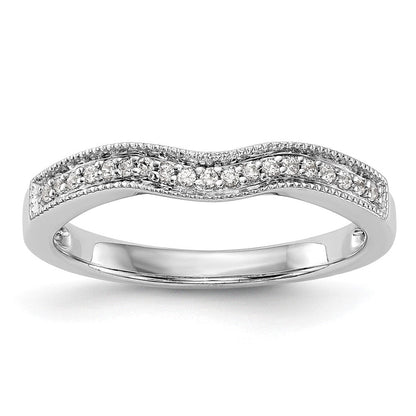 14k White Gold Real Diamond Wedding Band