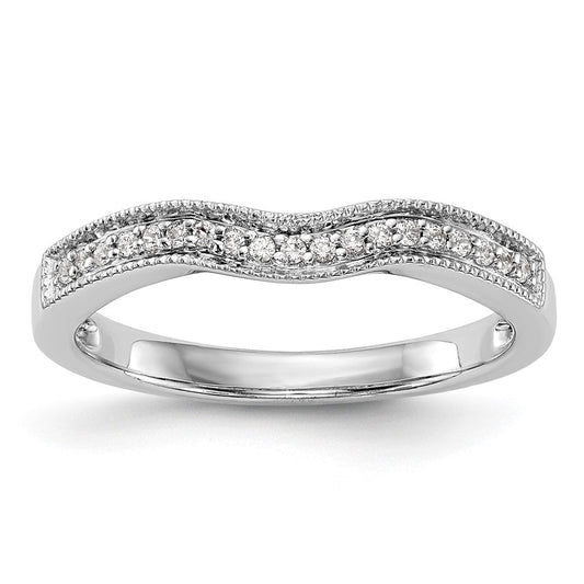 14k White Gold Real Diamond Wedding Band