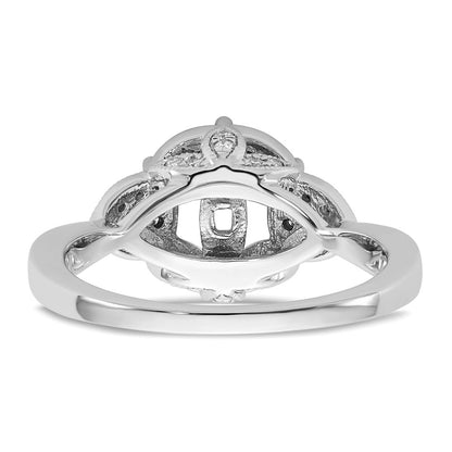 14KW Peg Set Simulated Diamond Round Halo Engagement Ring