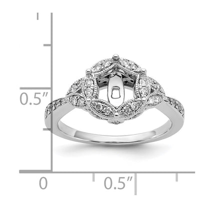 14KW Peg Set Simulated Diamond Round Halo Engagement Ring