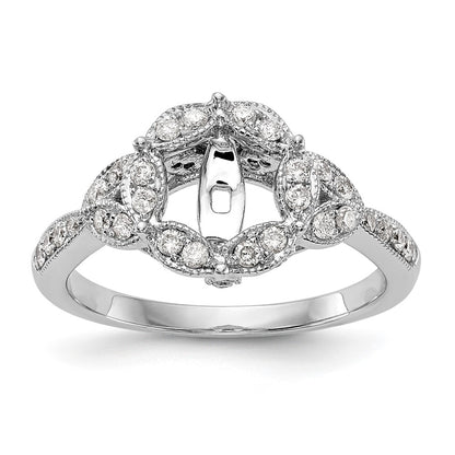 14KW Peg Set Simulated Diamond Round Halo Engagement Ring