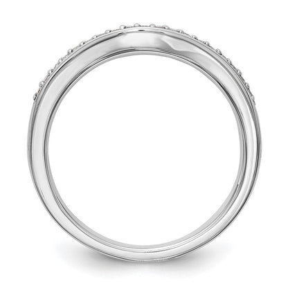 14k White Gold Real Diamond Wedding Band