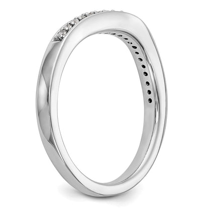 14k White Gold Real Diamond Wedding Band