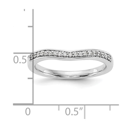 14k White Gold Real Diamond Wedding Band